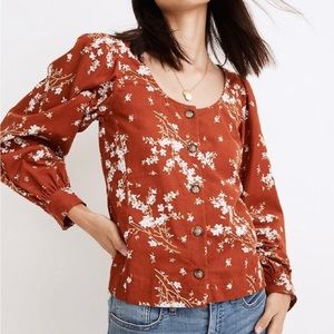 Madewell Corduroy Floral Blouse